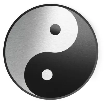 Produktbild von Wandbild zum Aufhängen schwarz weiß Yin und Yang 25 cm - Symbol Wanddeko Spiritualität
