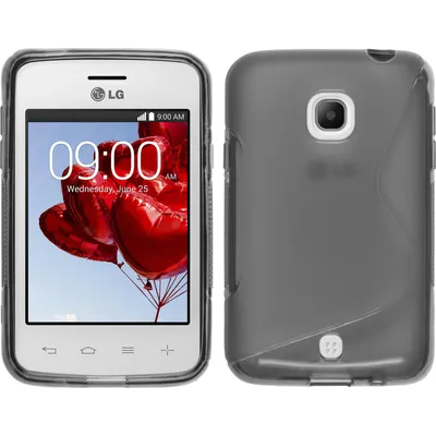 Produktbild von PhoneNatic Case kompatibel mit LG L30 - grau Silikon Hülle S-Style + 2 Schutzfolien