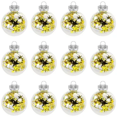Image de 12 boules de Noël transparentes et décoratives - Idéales pour la décoration de votre sapin de Noël
