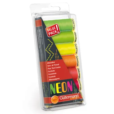 Produktbild von Gütermann Nähfaden-Set "Neon" 7 Spulen à 100 m