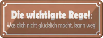 Produktbild von vianmo Blechschild 10x27 cm was nicht glücklich macht Spruch Zitat
