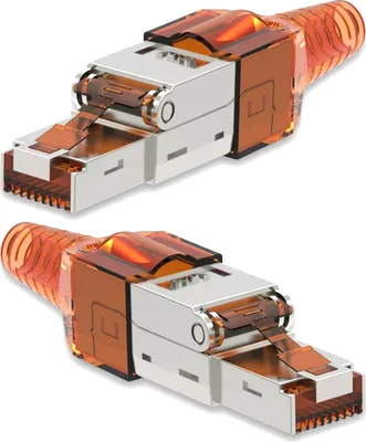 Produktbild von 2x Netzwerk Stecker CAT 7 Werkzeuglos RJ45 CAT7 Netzwerkstecker Netzwerkkabel