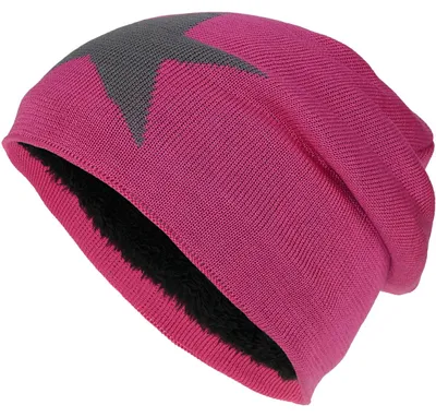 Produktbild von Beanie für Mädchen mit Sternen weiche warme Wintermütze, pink