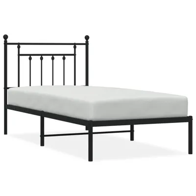 Obrázek produktu pro vidaXL Postel s čelem kovová černá 80x200 cm