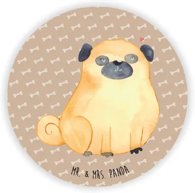 Produktbild von Mr. & Mrs. Panda Kühlschrankmagnet Mops - Hundeglück - Geschenk, Sprüche, magnet für kühlschrank, Hundeliebe, Knuffig, Liebe, Hund, rundmagnet, Notizhalter, magnettafel