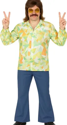 A man wearing a 70s-style costume.