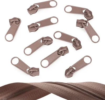 Produktbild von 10 Reißverschluss Zipper für Endlosreißverschluss, 5mm, Farbauswahl, Farbe:beige