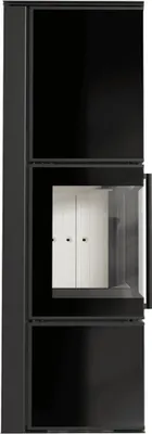 Produktbild von Kaminofen aus Stahl TORA/L 8 kW Ø 150 Schwarzes Glaspaneel Brennkammer weiss