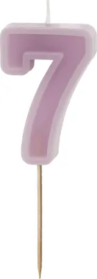 Produktbild von Geburtstagskerze Zahl 7, lila, 6 cm