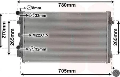 Produktbild von Van Wezel Motorkühler für Audi A1 Seat Ibiza Toledo Skoda Fabia VW Polo