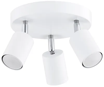 Produktbild von KAR-LIGHTING Deckenstrahler 3-flammig Weiß aus Metall – schwenkbare Spotleuchte für Innenräume, für Küche/Wohnzimmer/Esszimmer, GU10-Fassung