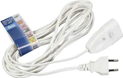 Zdjęcie produktu dla REV - Przedłużacz zasilania - wtyczka Euro (W) do wtyczki Euro (M) - prąd zmienny 250 V - 5 m - biały