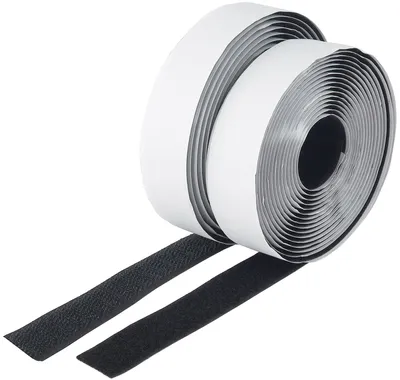 Produktbild von Klettband 10m auf Rolle selbstklebend 2-lagig 1000x2cm schwarz 2x1 Rolle