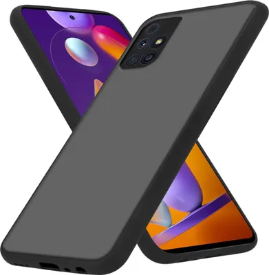 Produktbild von Cadorabo Hülle für Samsung Galaxy M31s in Matt Schwarz Hybrid Schutzhülle mit TPU Silikon Innenseite und matter Kunststoff Rückseite Case Cover Etui Handy Hülle