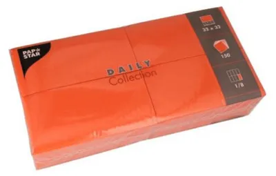 Produktbild von Servietten "DAILY Collection" 1/8-Falz 32 cm x 32 cm nektarine