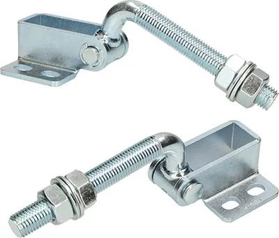 Zdjęcie produktu dla KOTARBAU® Zestaw 2 regulowanych zawiasów bramowych M16 wygietych o 180 stopni Idealne rozwiazanie dla kazdego systemu bramowego Zawias bramowy ocynkowany regulowany