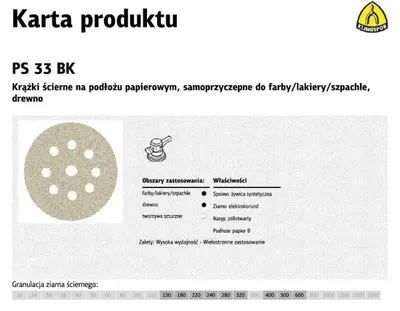 Zdjęcie produktu dla KLINGSPOR Krążek ścierny 225 PS33BK gr.150 OTW.GLS38 /50szt.