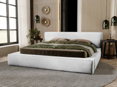 Obrázek produktu pro GRAINGOLD Exkluzivní čalouněná postel 120x200 cm Armani premium - designová postel se sametovou látkou, roštem a roštem - světle šedá (Amon 9)