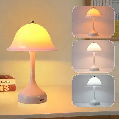 Image de ZMH Lampe de table Sans fil Lampe de chevet LED Batterie Touch Lampe de table USB Rechargeable Lampe de salle à manger Dimmable 3Couleur Température Blanc Moderne Eclairage intérieur, Image générée par une IA