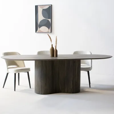 Produktbild von Esstisch Oval - Braun - 240cm - Holz - Esstisch Ava - Giga Meubel