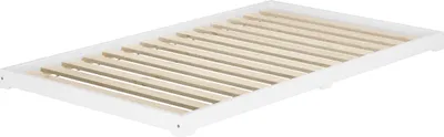 Produktbild von Weißes Teenagerbett Futon extra niedriges Studentenbett 120x200 Kiefer V-60.47W-12Rollrost inkl.
