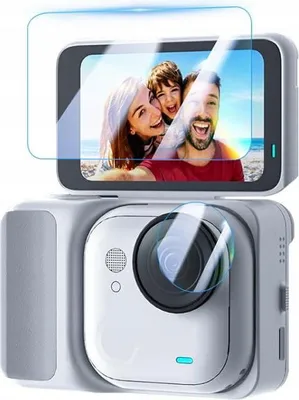 Zdjęcie produktu dla 2x Szkło Hartowane Osłona na Ekran LCD + na Obiektyw do Insta360 GO Ultra / PU784T