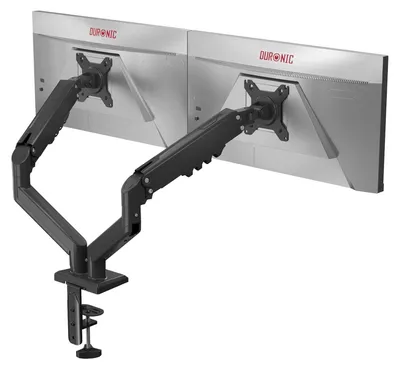 Produktbild von Duronic DM6A2 Dual Monitorhalterung mit Gasfeder, Monitorarme schwenkbar neigbar drehbar für Zwei 32 Zoll Gaming Monitore, VESA 75/100, Tischhalterung
