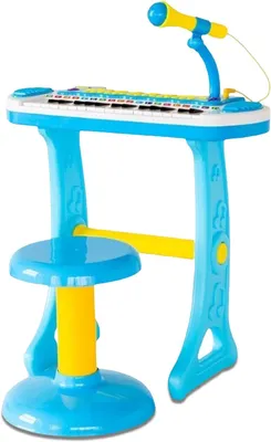 Produktbild von Spielzeug-Musikinstrument Elektronisches Kinder-Keyboard mit Mikrofon & Hocker