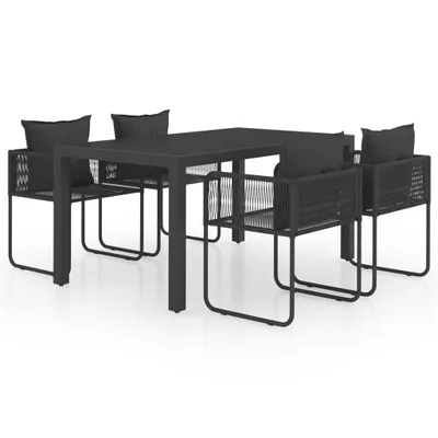 Immagine prodotto di vidaXL set da pranzo da giardino 5 pezzi PVC rattan nero