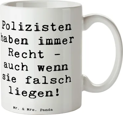 Produktbild von Mr. & Mrs. Panda Pott Spruch Polizist Humor - Weiß - Geschenk, Anerkennung, Streifendienst, Becher, Beruf, kreative Geschenke, Kaffeetasse, Polizisten, Tasse, Teepott
