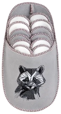 Produktbild von ONVAYA® ABS Gästepantoffel | Waschbär | 6er Set | Antirutsch Sohle | Hausschuhe