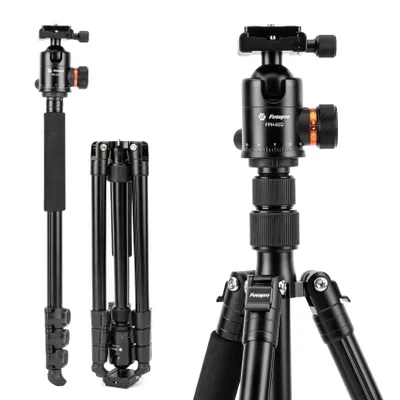 Produktbild von Fotopro 200 cm Kamera Stativ, 2-in-1 Aluminium Reisestativ mit 360° Kugelkopf & Einbeinstativ, für DSLR, max. Belastung 8 kg, abnehmbares Bein