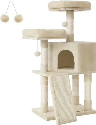 Produktbild von FEANDREA Kratzbaum, 115cm,vollständig mit Sisal umwickelte Säule beige