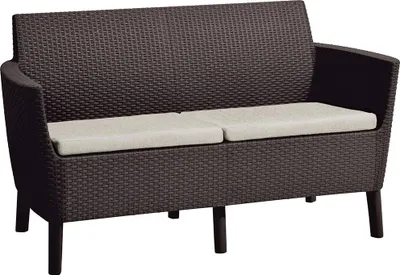 Obrázek produktu pro Dvoumístná zahradní pohovka KETER Salemo 2 Seater Sofa - 133 x 67 x 76 cm - hnědá / béžová