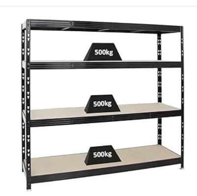 Produktbild von ALL Premium Schwerlastregal 2er-Set 150x75x30cm Silber – Bis 1250 kg belastbar, höhenverstellbar, Stecksystem, ideal für Lager, Garage & Keller
