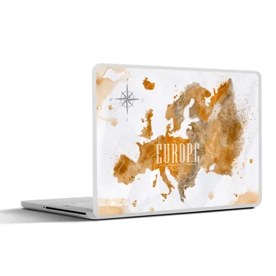 Produktbild von MuchoWow® Laptop Aufkleber Sticker Cover Weltkarte - Europa - Farbe 36.5x27.5 cm - Laptop-Sticker