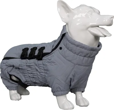 Produktbild von Gefütterte wasserdichte Hundejacke Lovelonglong D-L grau winddicht reflektierend