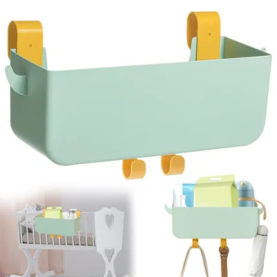 Produktbild von WIYETY Wickeltisch Organizer Baby Windel Caddy Wickelkommode Organizer Wickeltisch Organizer zum Anhängen Organisation Wickeltisch Wickeltisch Zubehör Multifunktionale Baby Windel Organizer(Grün)