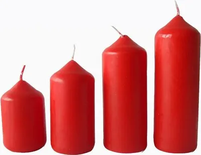 Obrázok produktu pre Sviečka adventná červená 4 veľkosti, priemer 4 cm