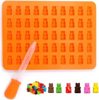 Produktbild von INF Süßigkeitenform Gummibären Silikon orange