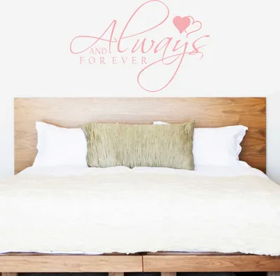 Produktbild von Wandtattoo - Wandaufkleber - Wandtattoo "Always and Forever" - 90cm x 58cm hellrosa - Dekoration Küche Wohnzimmer Wand