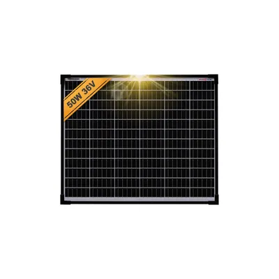 Produktbild von enjoy solar® Solarpanel Monokristallines Solarmodul 50W 36V (Schwarze Rahmen) , Zellengröße 182*182 mm 0% MwSt
