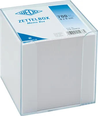 Immagine prodotto di WEDO Zettelbox, aus Kunststoff, glasklar, Fllung: weiá