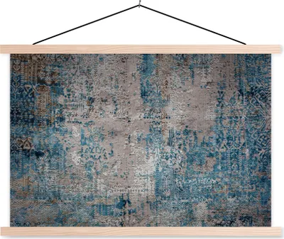Produktbild von MuchoWow® Textilposter Teppiche Wohnzimmer - Teppiche - Muster 120x80 cm mit holzfarbenen Rahmen - Aufhängeset