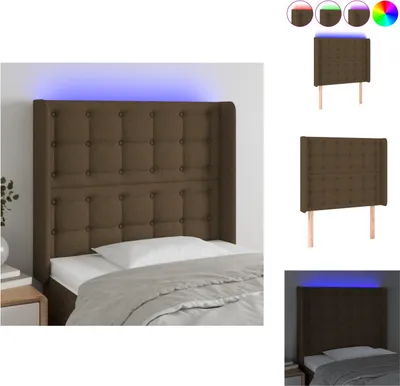 Produktbild von vidaXL LED Kopfteil Dunkelbraun 93x16x118/128 cm Stoff -  Kopf- & Fußenden