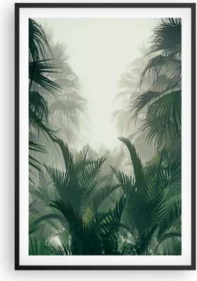 Produktbild von Gerahmtes Poster - Schwarzer Rahmen - Dschungel Blätter Palmen - 61x91,5 cm - Wand Bild - Wanddeko - Wandbilder - Kunstposter - Wandposter - Bilderrahmen - Bilder - Kunstdruck - P2BPA61x91-4504