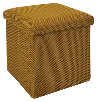 Produktbild von Fushocker/Hocker faltbar Atome - Stoff - Aufbewahrungsbox - ockergelb - Polyester/mdf - 38 x 38 cm