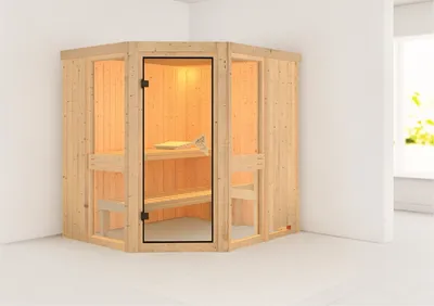 Produktbild von Karibu Sauna Innensauna Amelia 1 Eckeinstieg ohne Zubehör 196x170x198 cm ohne Dachkranz
