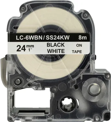 Produktbild von vhbw Schriftband-Kassette Ersatz für KingJim SS24KW für Etiketten-Drucker 8m x 24mm Schwarz auf Weiß