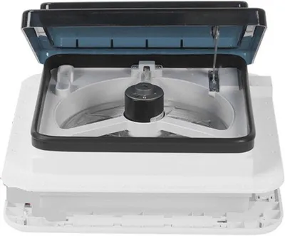Productafbeelding van Dakventilator - Camper Ventilatie - Luchtcirculatie Camper - Met Verlichting - 28x28 cm - Wit